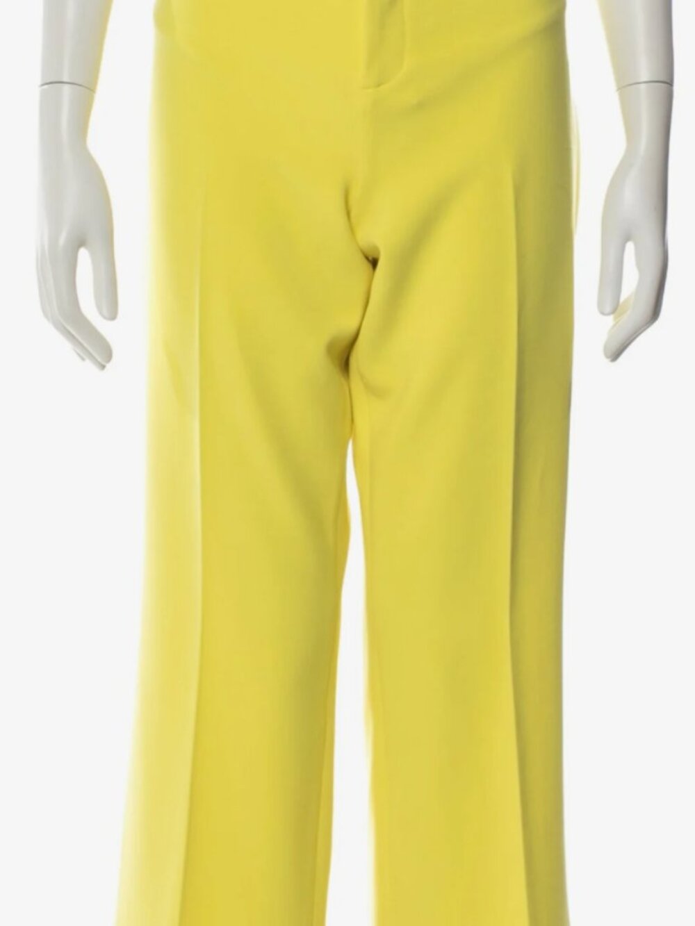 Alice + Olivia Dylan High Waist Wide Leg Flare Trousers Yellow - Size 12